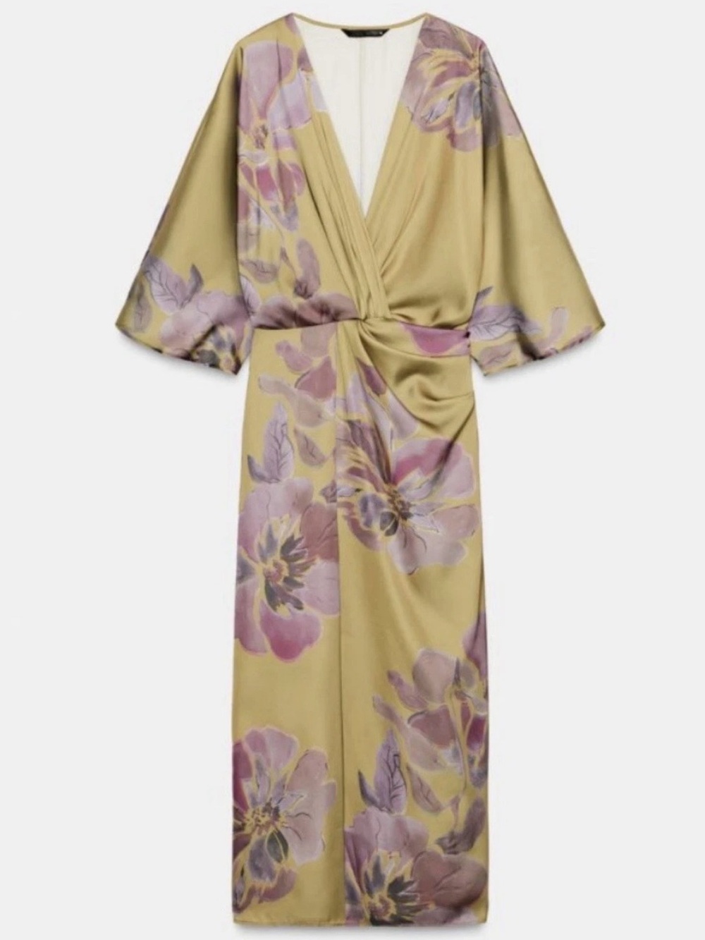 To My Lovers Olive Maxi Dress with Lavender Floral Print